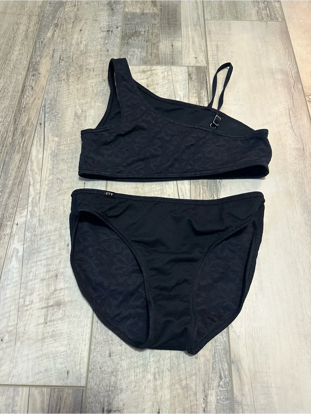 abercrombie kids Black Floral One-Shoulder Bikini Set